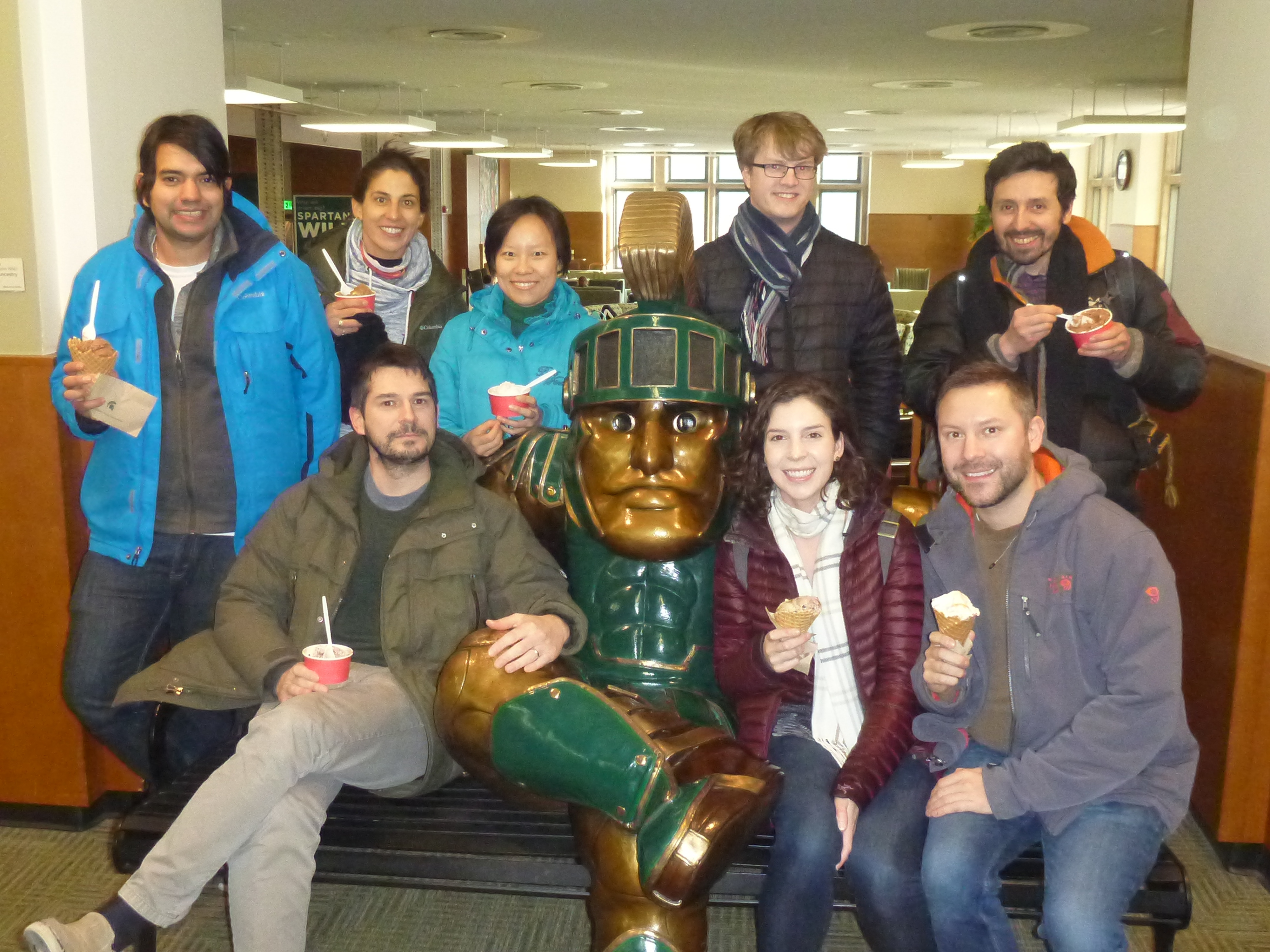 Enjoying ice cream from the MSU Dairy Store